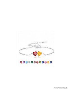 925 Sterling Silver Adjustable Birthstone Bracelet for Women